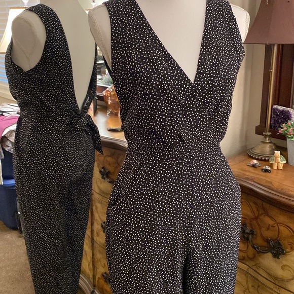 Sam Edelman Jumpsuit Black and White Polka Dot - Picture 2 of 12